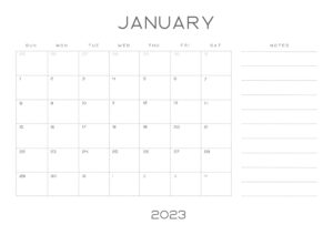 Black and White Whitney Calendars