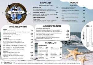 Barnacles Menu