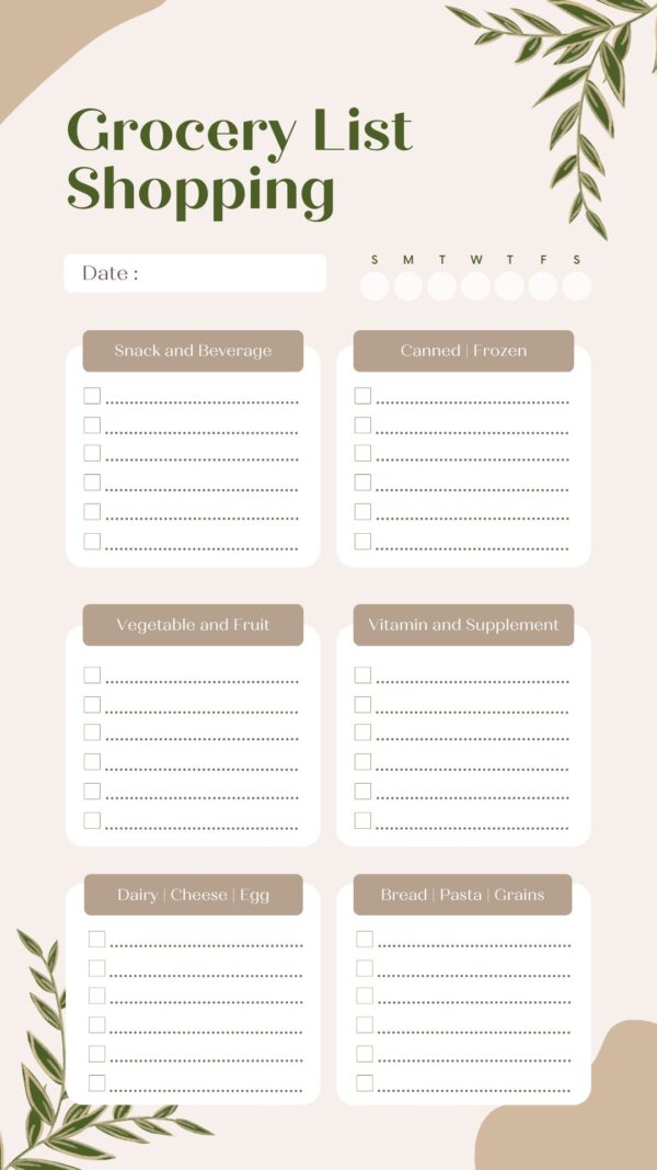 Leafy Lucy Shopping List