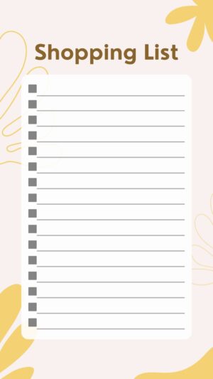 Yellow Yoga Shopping List