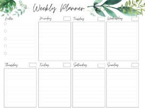 Weekly Whitney Weekly Planner