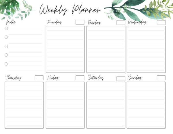 Weekly Whitney Weekly Planner